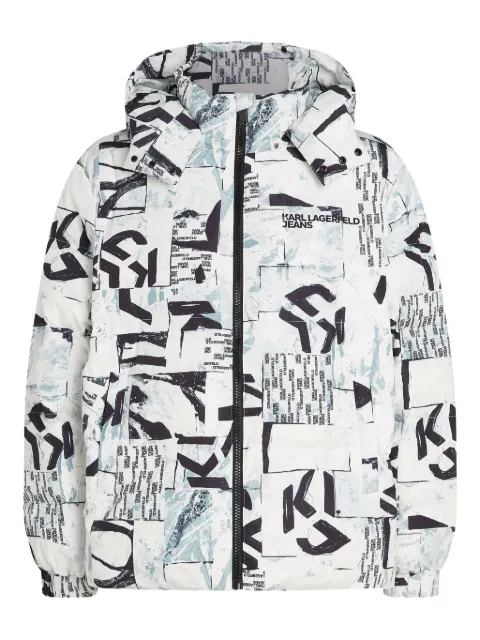 Karl Lagerfeld Jeans all-over print puffer jacket