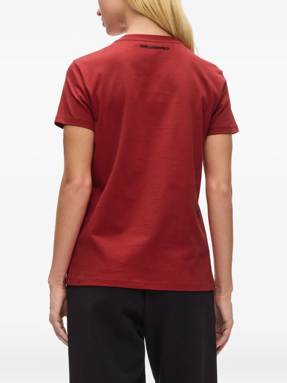 Karl Lagerfeld Rhinestone-embellished Choupette T-shirt In Red