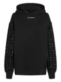 Karl Lagerfeld tweed-sleeve hoodie - Black