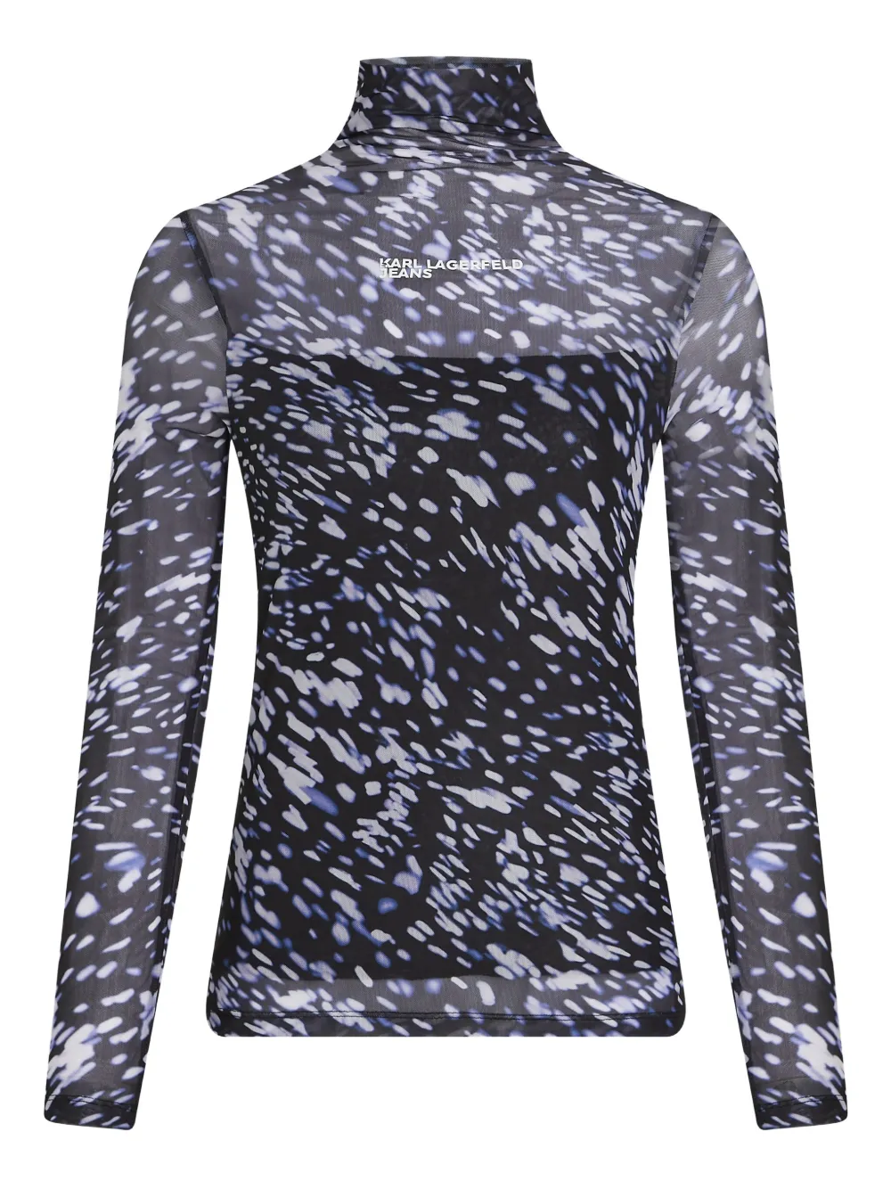 Karl Lagerfeld Jeans All-over-print Mesh Top In White