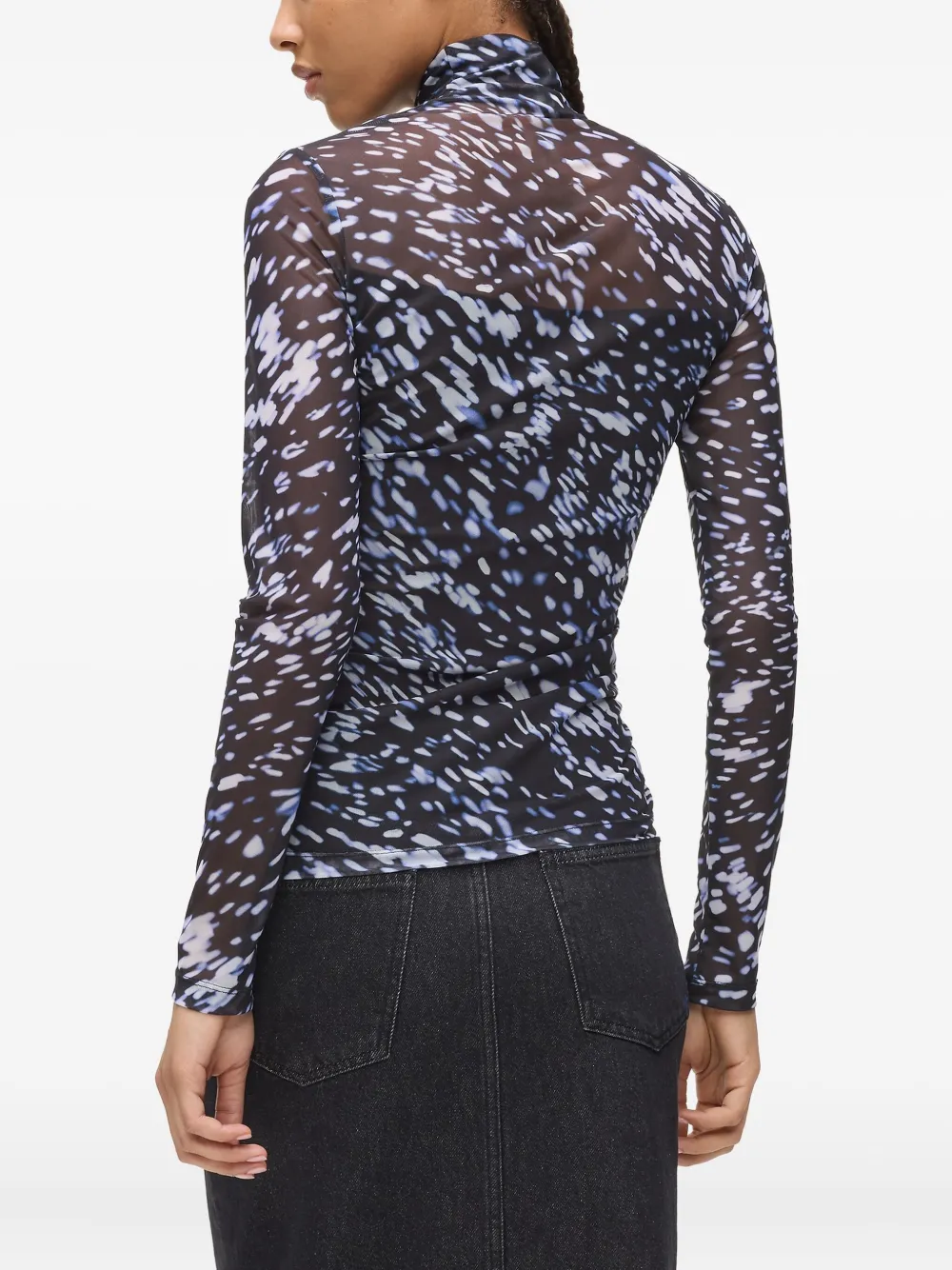 Karl Lagerfeld Jeans All-over-print Mesh Top In White