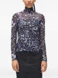 Karl Lagerfeld Jeans all-over-print mesh top - Black