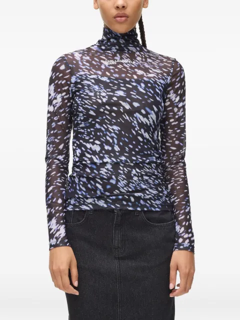 Karl Lagerfeld Jeans all-over-print mesh top