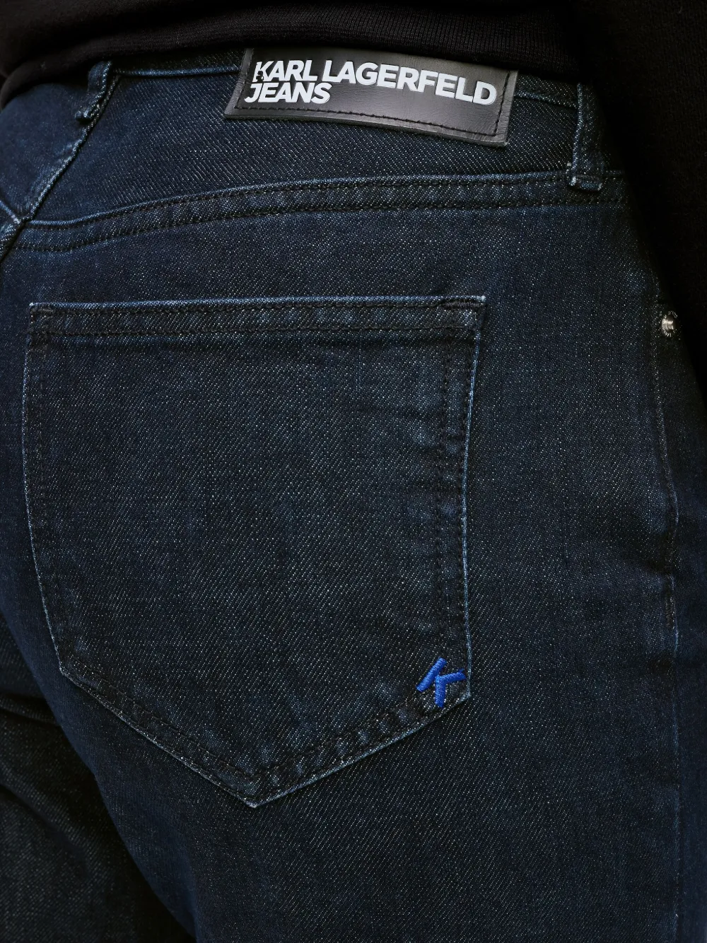 Karl Lagerfeld Jeans High waist jeans met split Blauw