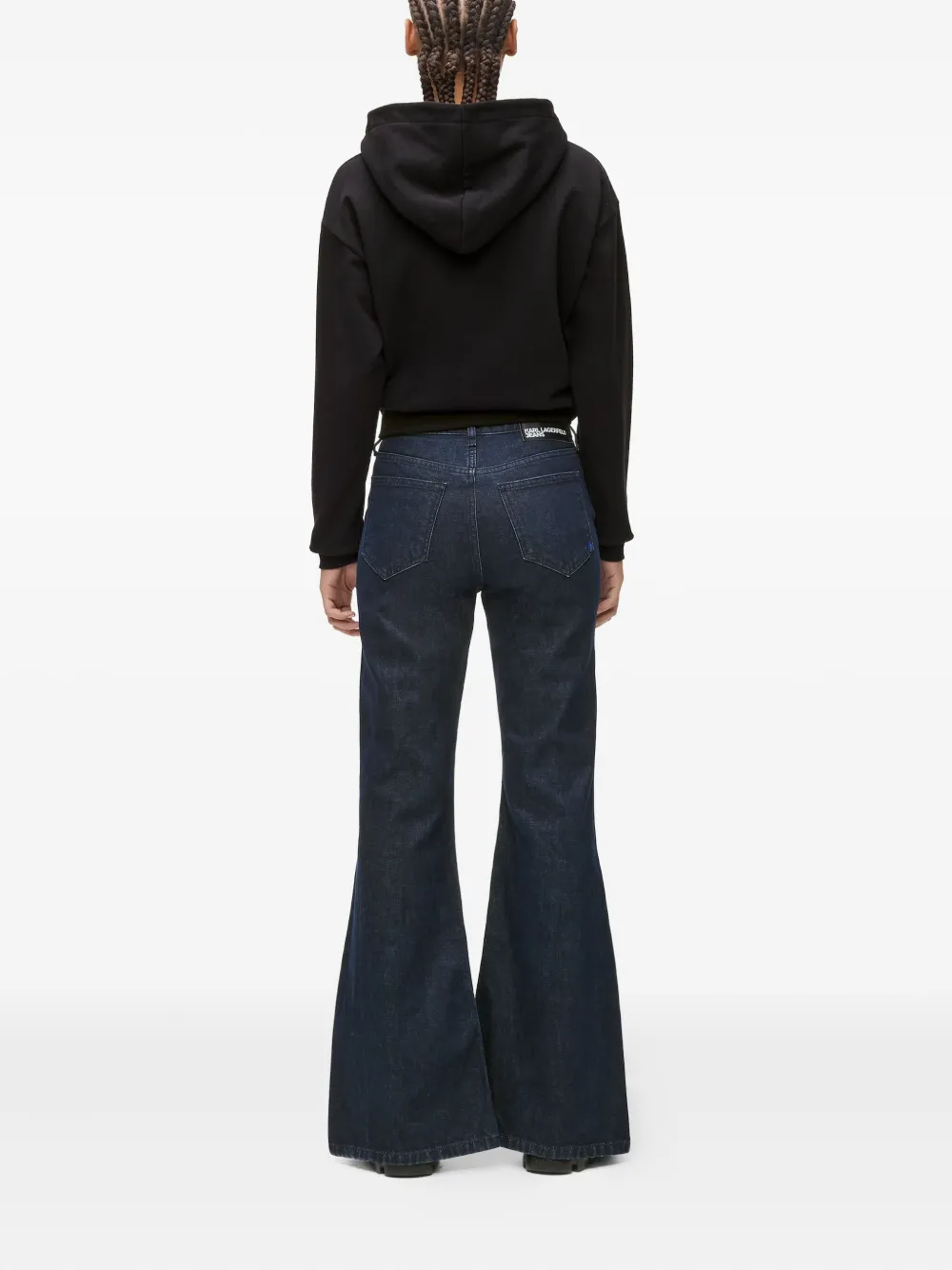 Karl Lagerfeld Jeans High waist jeans met split Blauw