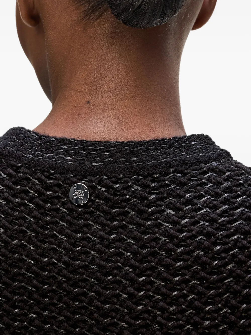 Karl Lagerfeld Fringed-hem Mini Dress In Black