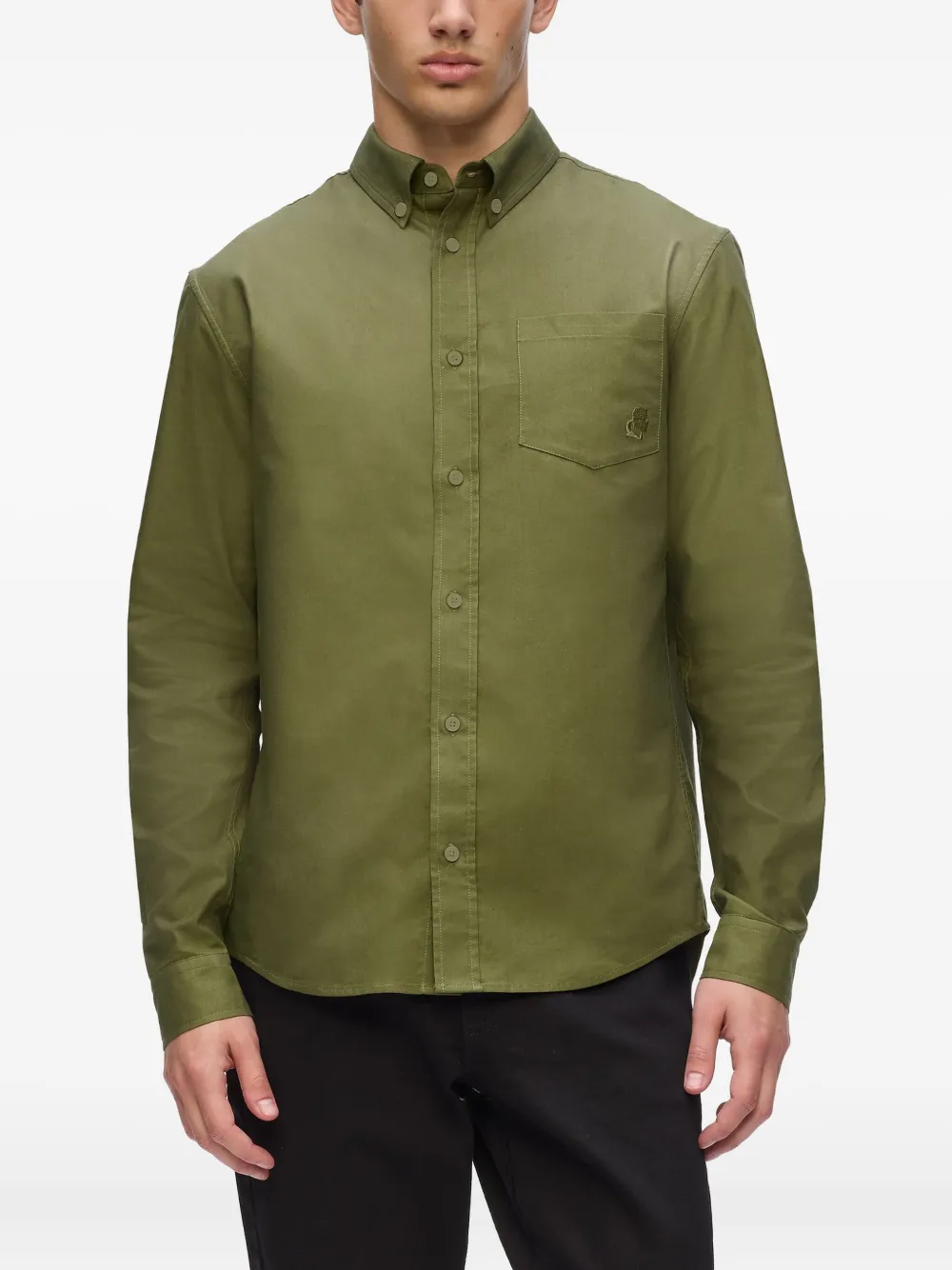 Karl Lagerfeld Overhemd met geborduurd logo Groen