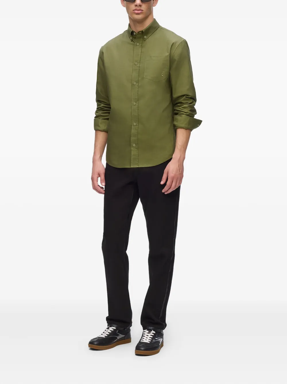 Karl Lagerfeld Overhemd met geborduurd logo - Groen