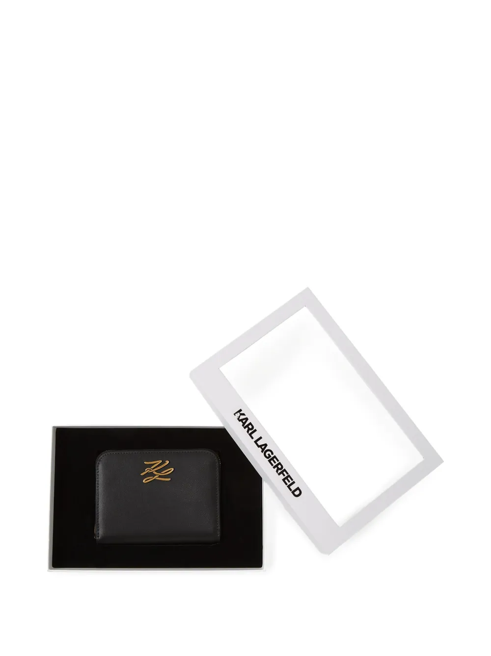 Karl Lagerfeld Medium K Autograph portemonnee met rits Zwart