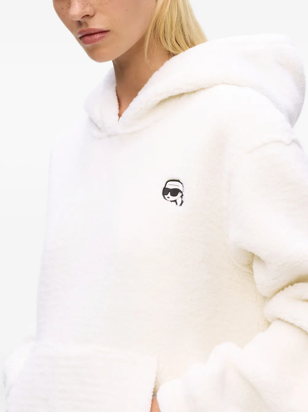 Karl Lagerfeld Hoodie met logopatch Wit