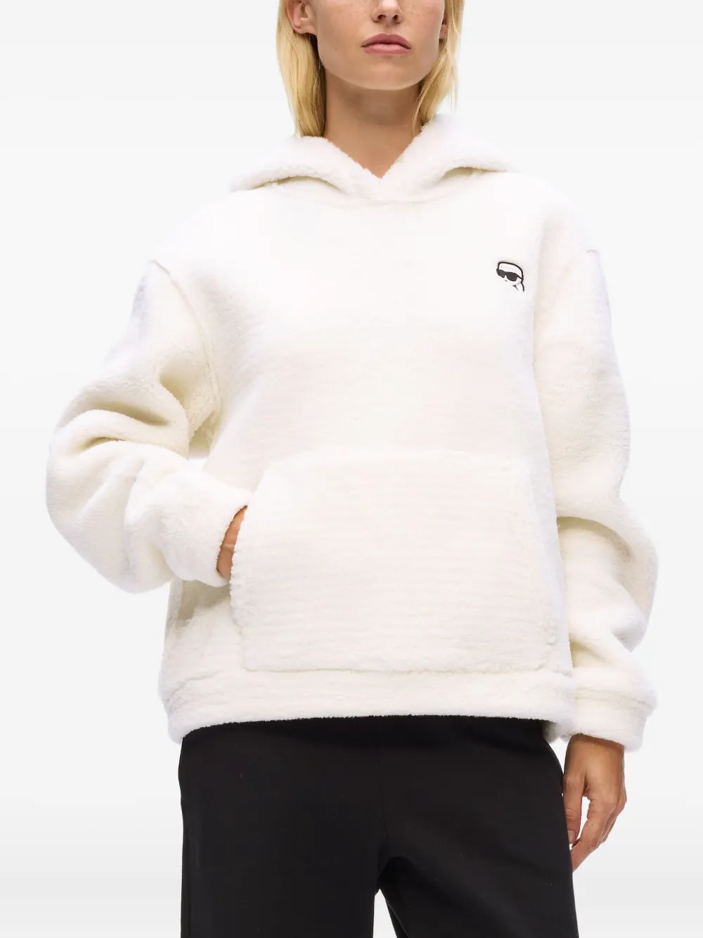 Karl Lagerfeld Hoodie met logopatch Wit