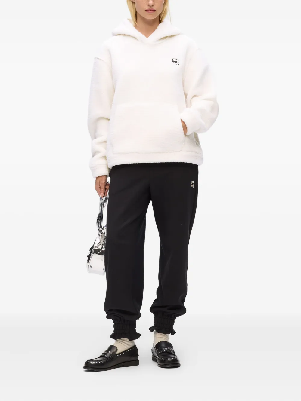 Karl Lagerfeld Hoodie met logopatch Wit