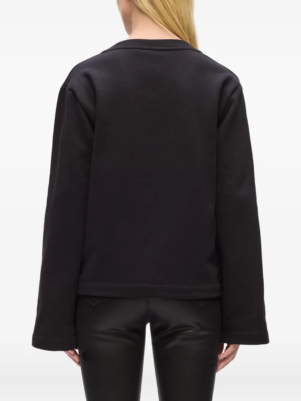 Karl Lagerfeld Signature-hem V-neck Sweater In Black