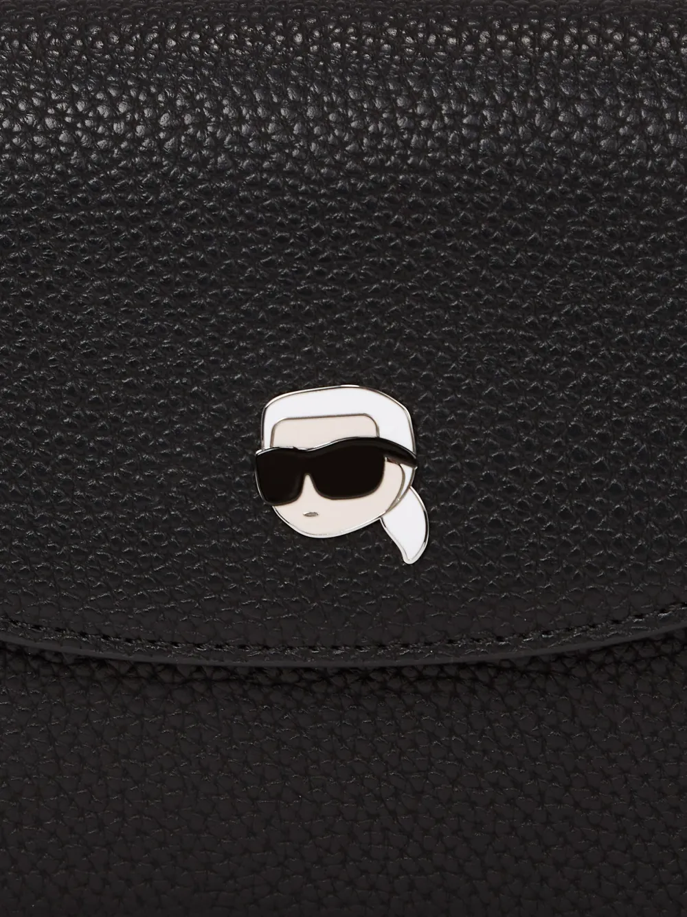 Karl Lagerfeld Ikon Flap Crossbody Bag In Black