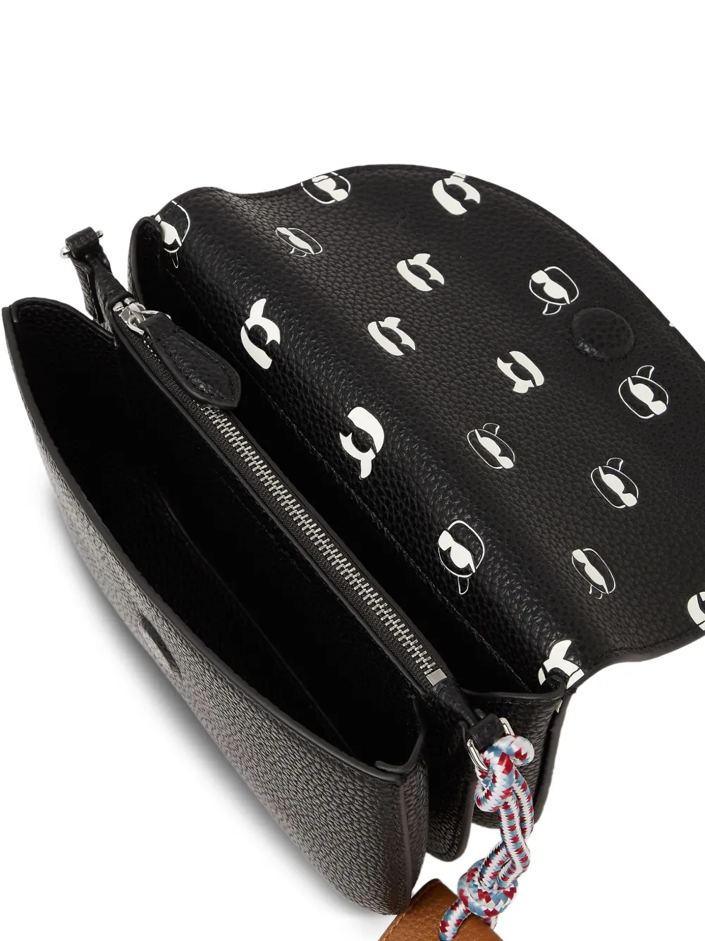 Karl Lagerfeld Ikon Flap Crossbody Bag In Black