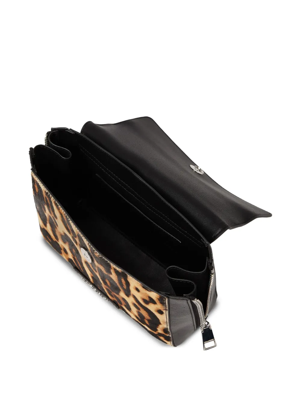 Karl Lagerfeld K Hardware kleine tas met handgreep en luipaardprint Zwart
