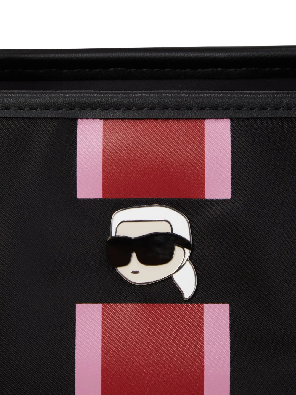 Karl Lagerfeld Ikon kleine gestreepte shopper Zwart