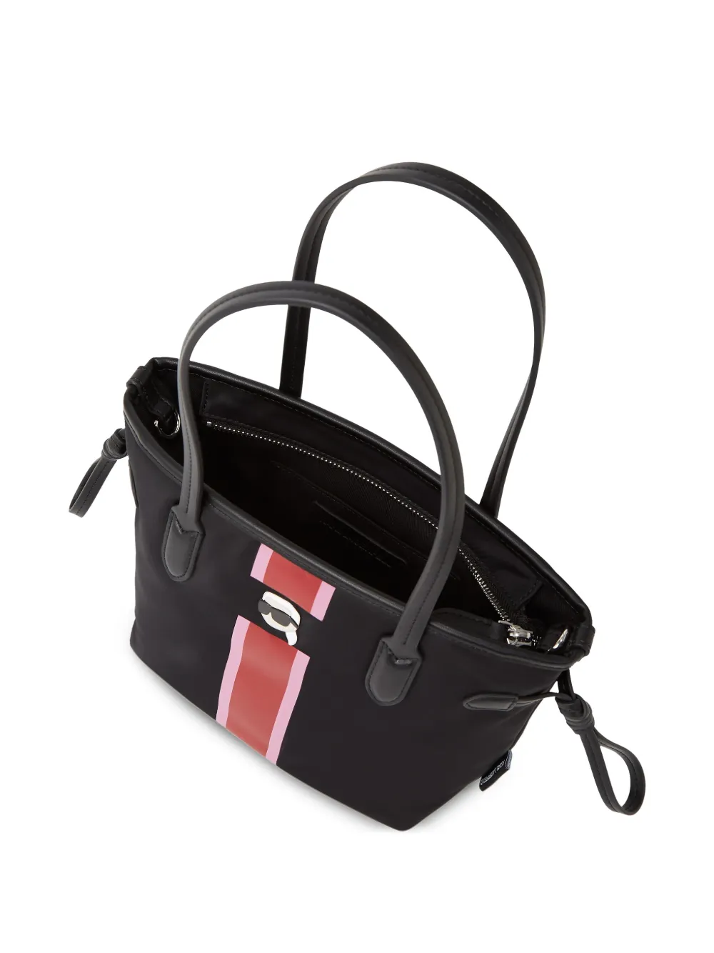 Karl Lagerfeld Ikon kleine gestreepte shopper Zwart