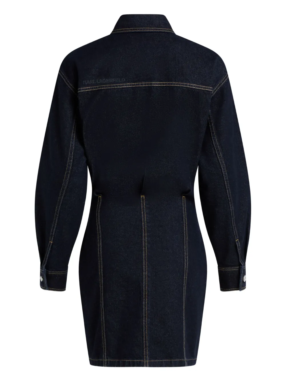 Karl Lagerfeld Logo-patch Denim Shirt Dress In Blue