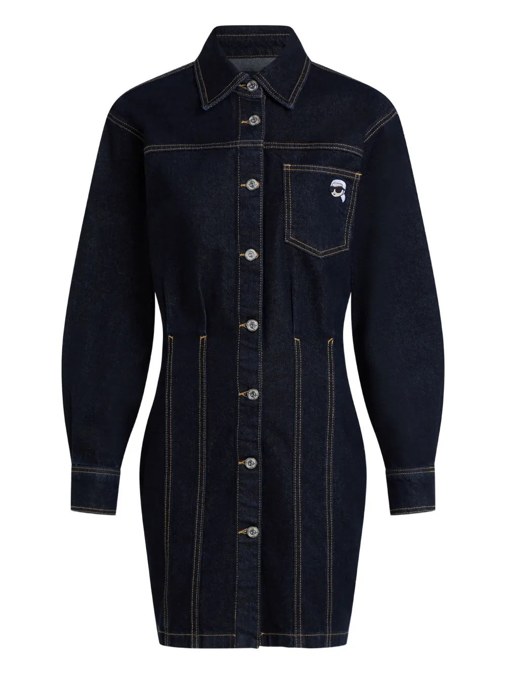 Karl Lagerfeld logo-patch denim shirt dress | Blue | Image 1
