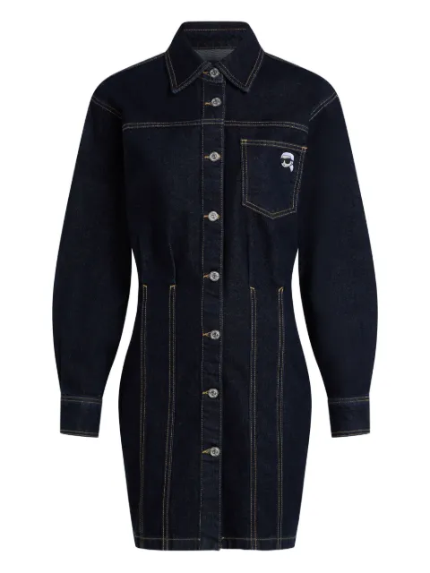 Karl Lagerfeld logo-patch denim shirt dress
