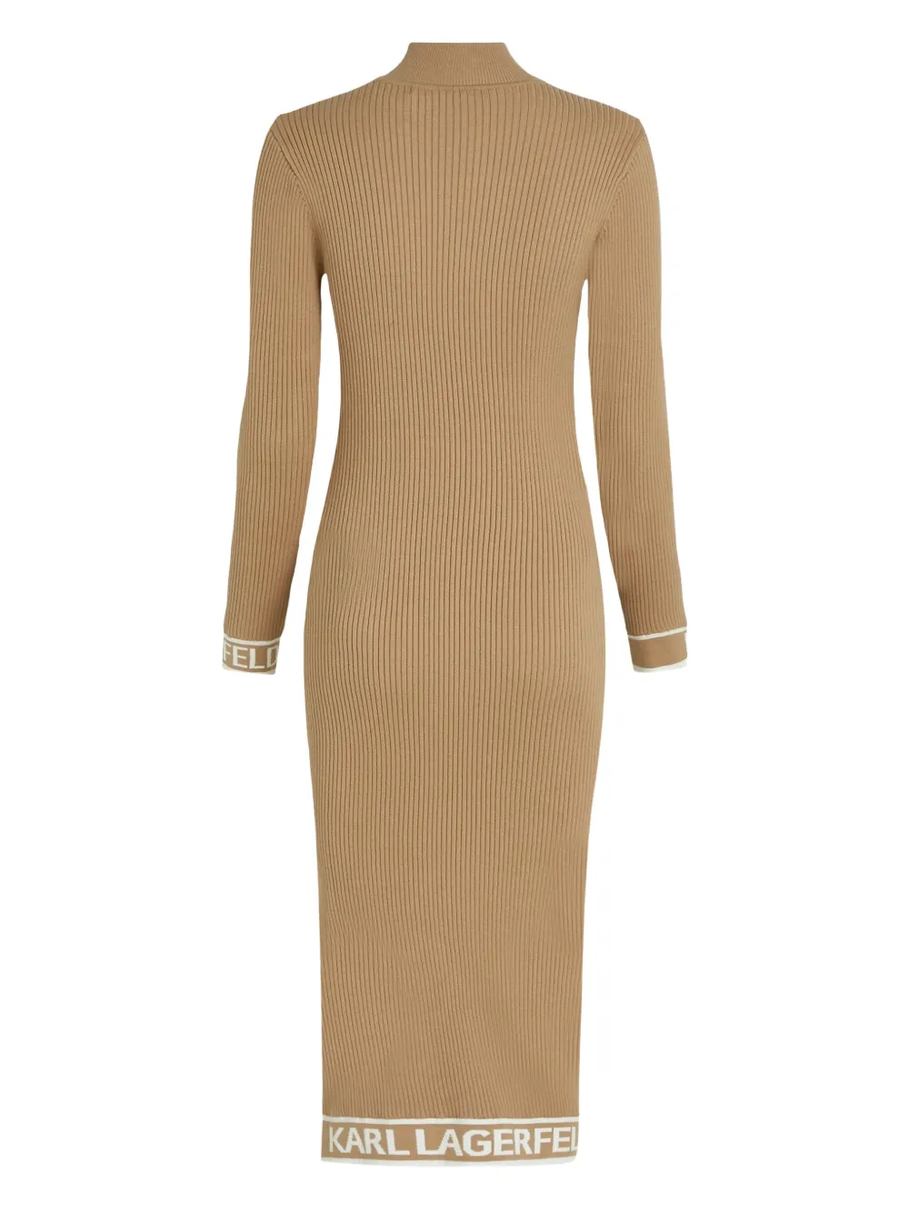 Karl Lagerfeld Jurk met logo afwerking Bruin