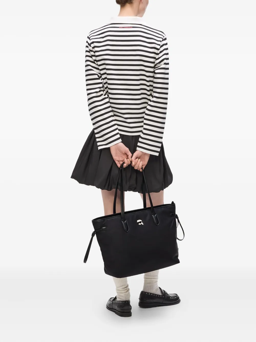 Karl Lagerfeld Ikon shopper met trekkoord - Zwart