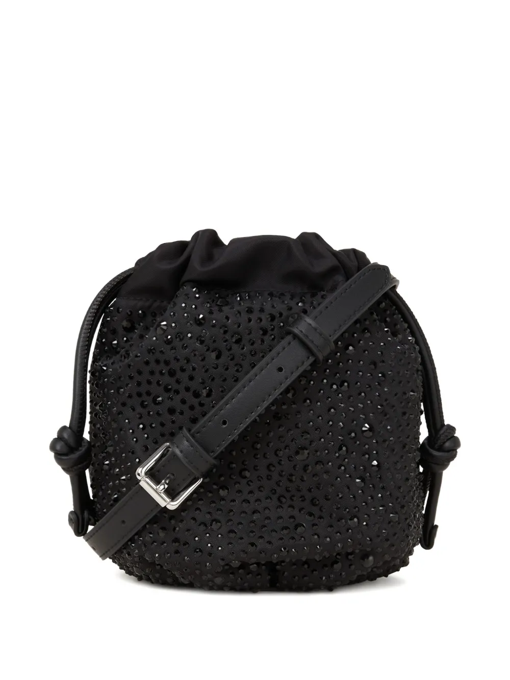 Karl Lagerfeld Ikon kleine bucket-tas met stras Zwart