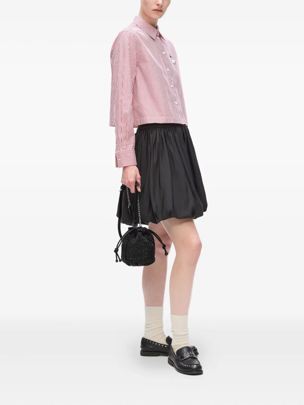 Karl Lagerfeld Ikon kleine bucket-tas met stras Zwart