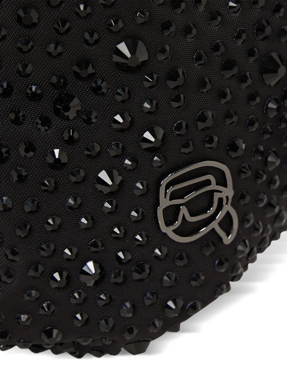 Karl Lagerfeld Ikon kleine bucket-tas met stras Zwart