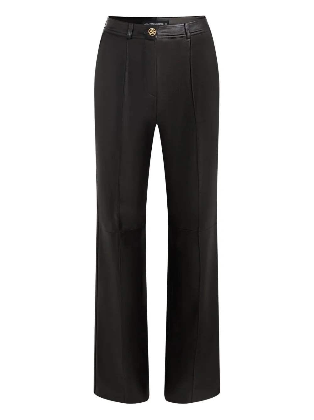 Karl Lagerfeld Leren broek met logo Zwart