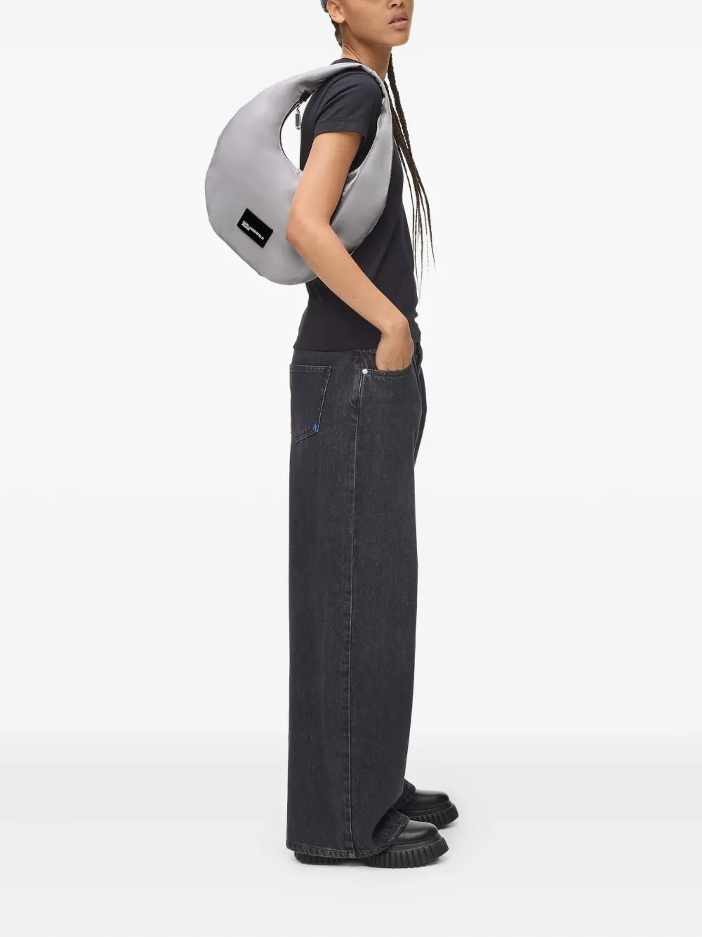 Karl Lagerfeld Jeans Schoudertas met ritssluiting - Grijs