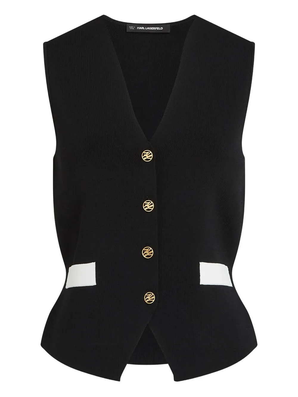 Karl Lagerfeld v-neck vest | Black | Image 1