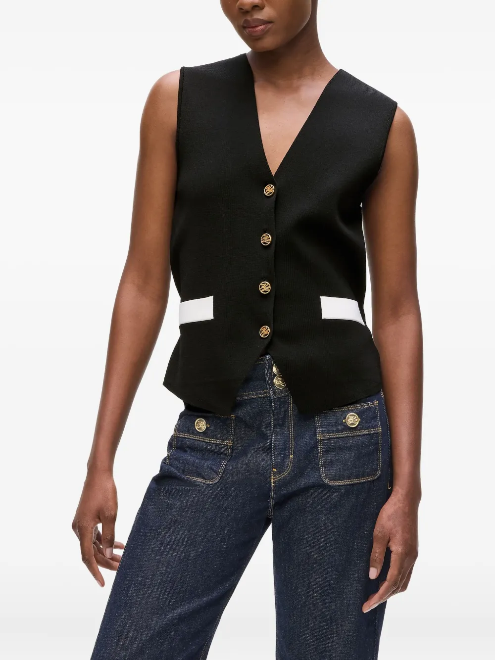 Karl Lagerfeld Hemd met V-hals Zwart