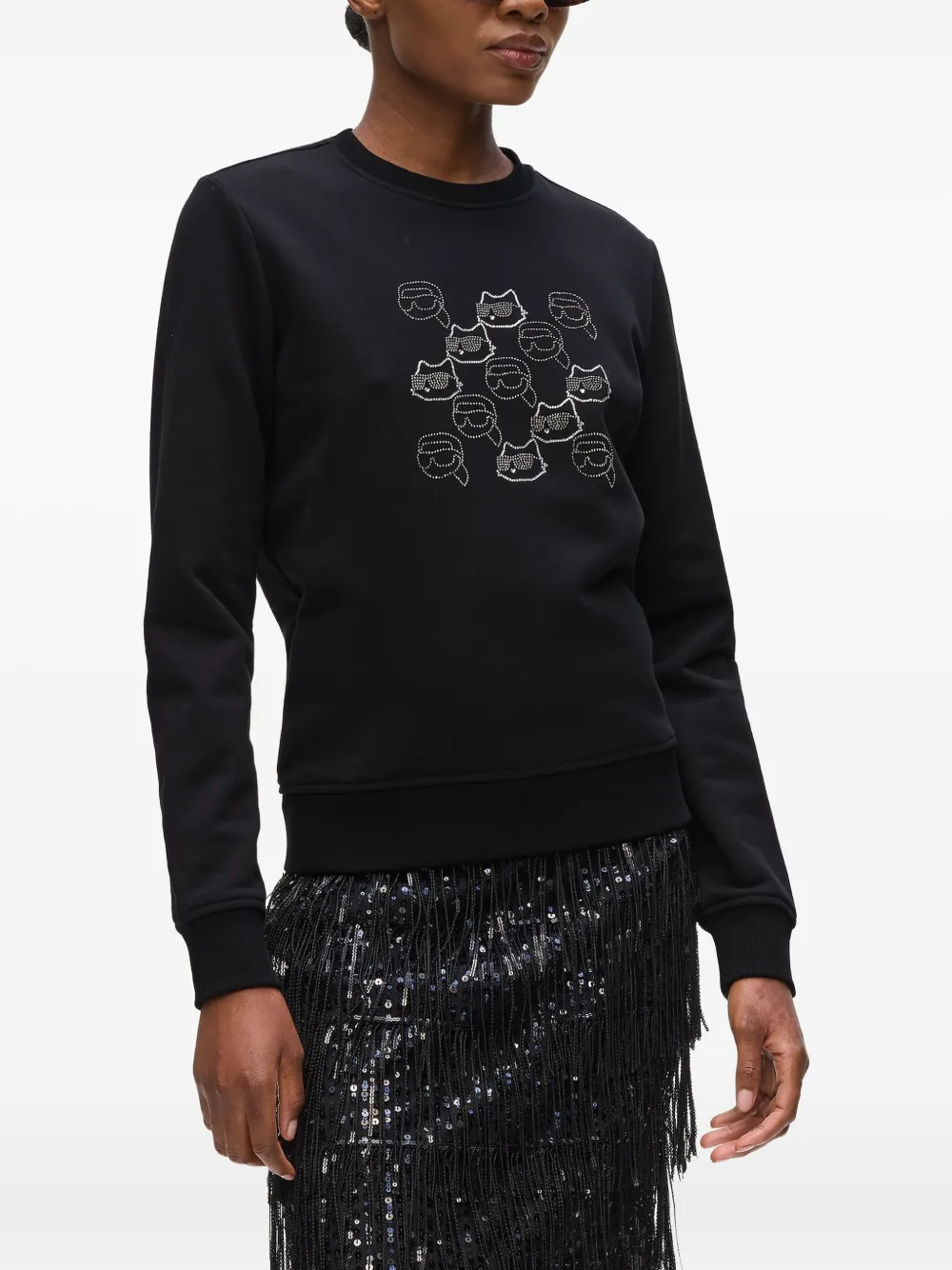 Karl Lagerfeld Trui verfraaid met stras Zwart