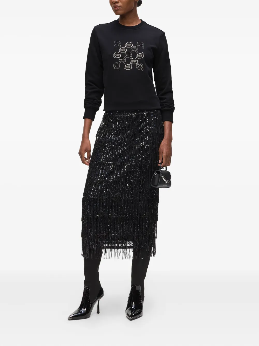 Karl Lagerfeld Trui verfraaid met stras Zwart