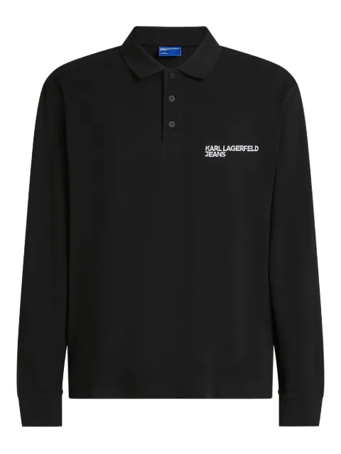 Karl Lagerfeld Jeans long-sleeve pique polo shirt
