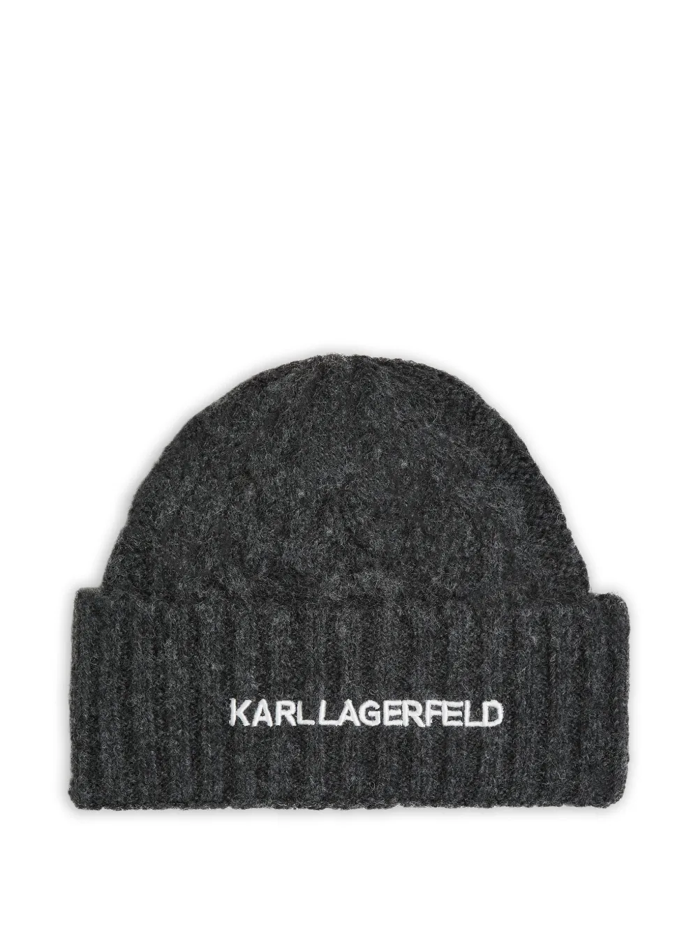 Karl Lagerfeld K/Essential ケーブルニット ビーニー - グレー Karl Lagerfeld K/Essential ケーブルニット ビーニー - グレー