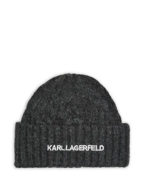 Karl Lagerfeld K/Essential cable-knit beanie