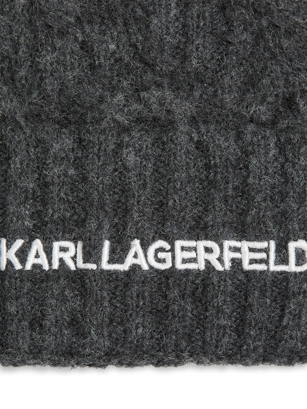 Karl Lagerfeld K Essential kabelgebreide muts Grijs