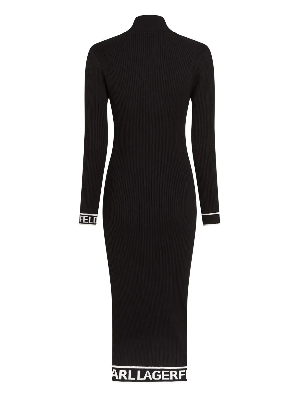 Karl Lagerfeld Ribgebreide midi-jurk Zwart