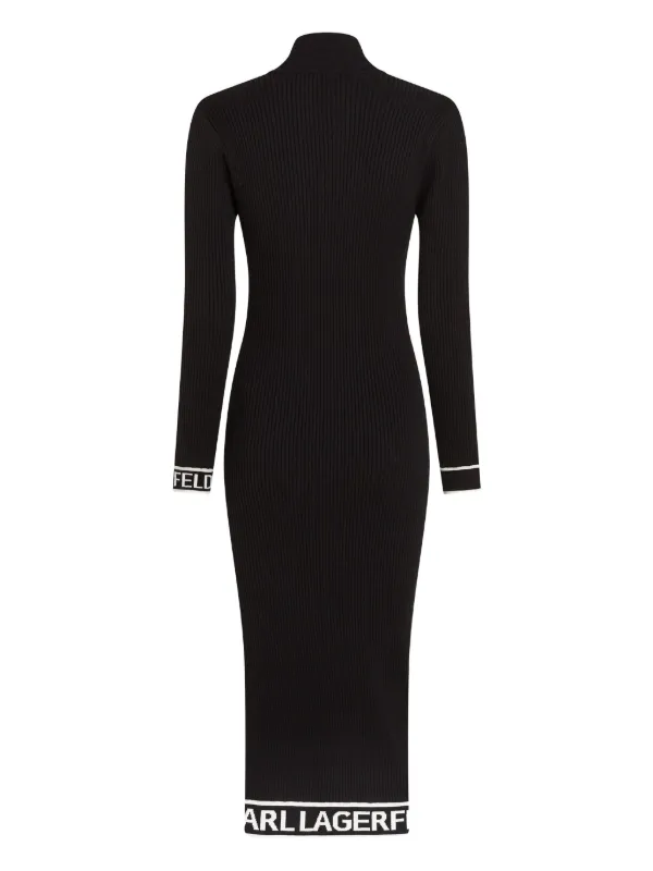 strapless open back dress Black Ribbed Knit Long Sleeves Mermaid Dress  Hot Miami Styles