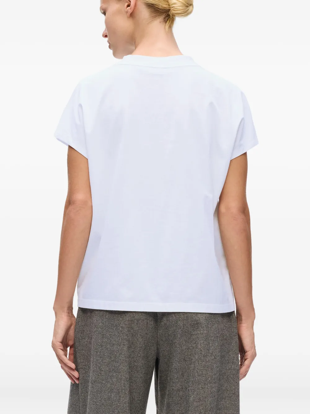 Karl Lagerfeld T-shirt verfraaid met keyhole hals Wit