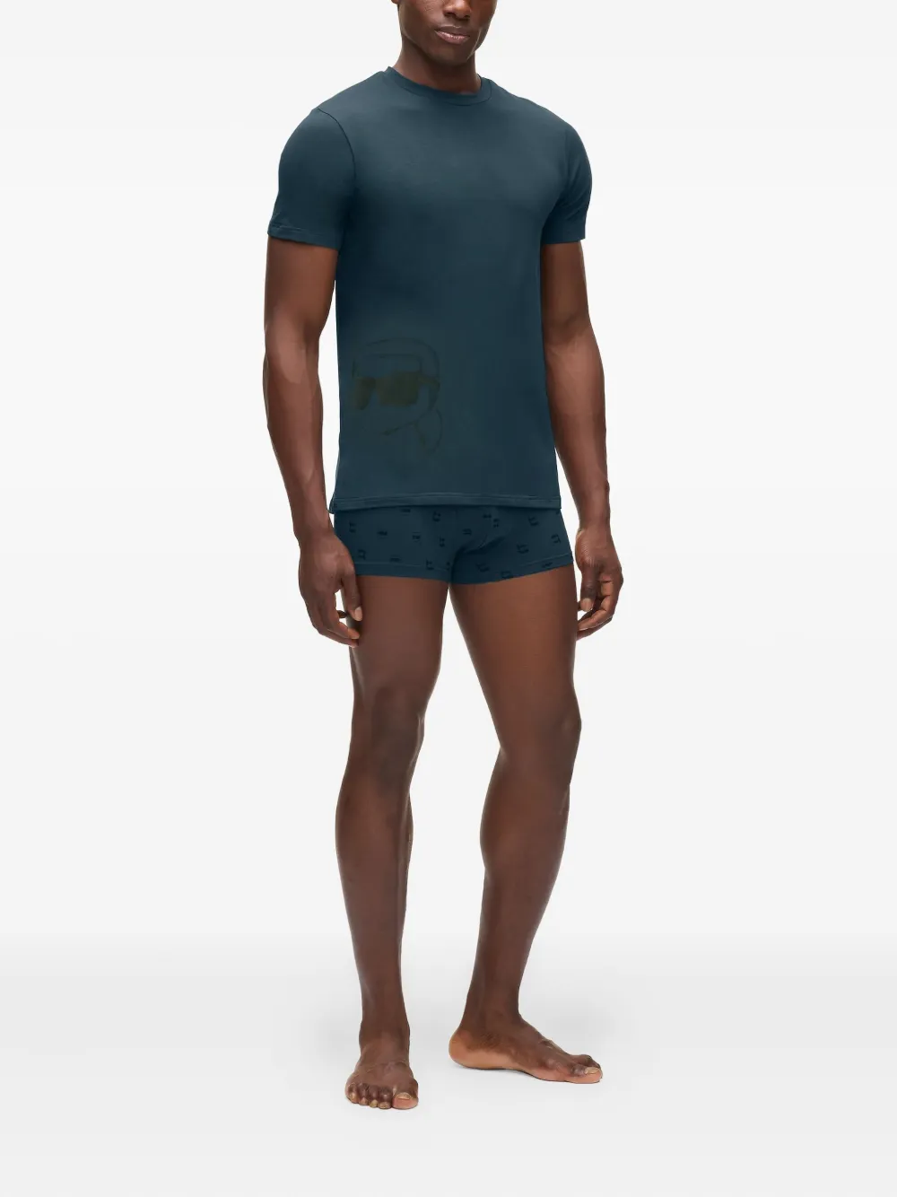 Karl Lagerfeld Ikon nachtkleding met grafische print Blauw