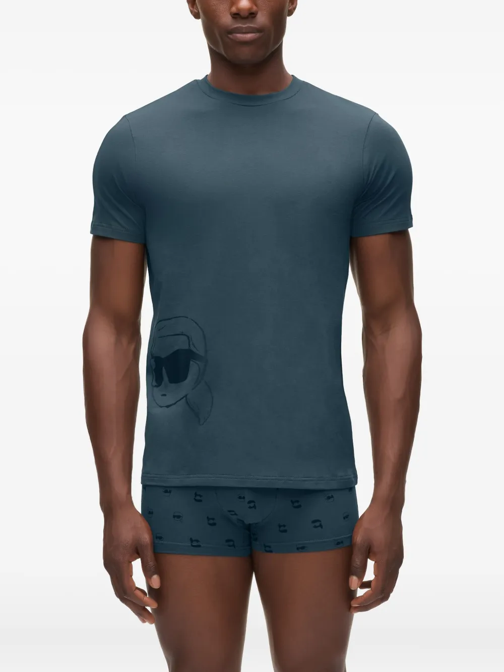 Karl Lagerfeld Ikon nachtkleding met grafische print Blauw