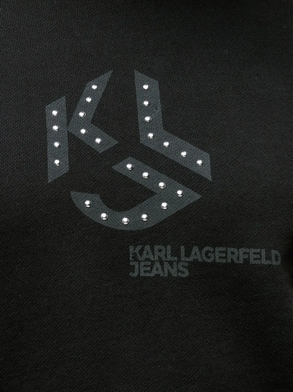 Karl Lagerfeld Jeans Hoodie met logodetail en studs Zwart