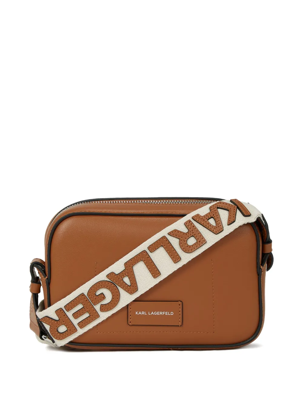  Karl Lagerfeld K/circle Leather Cross Body Bag - Brown 