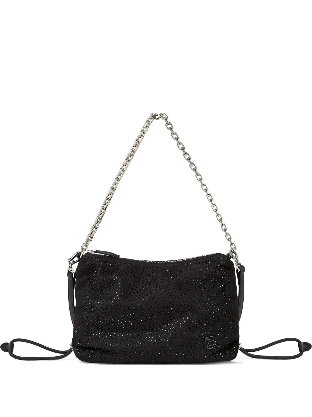 Karl Lagerfeld Borsa a spalla Ikon piccola con strass - Nero
