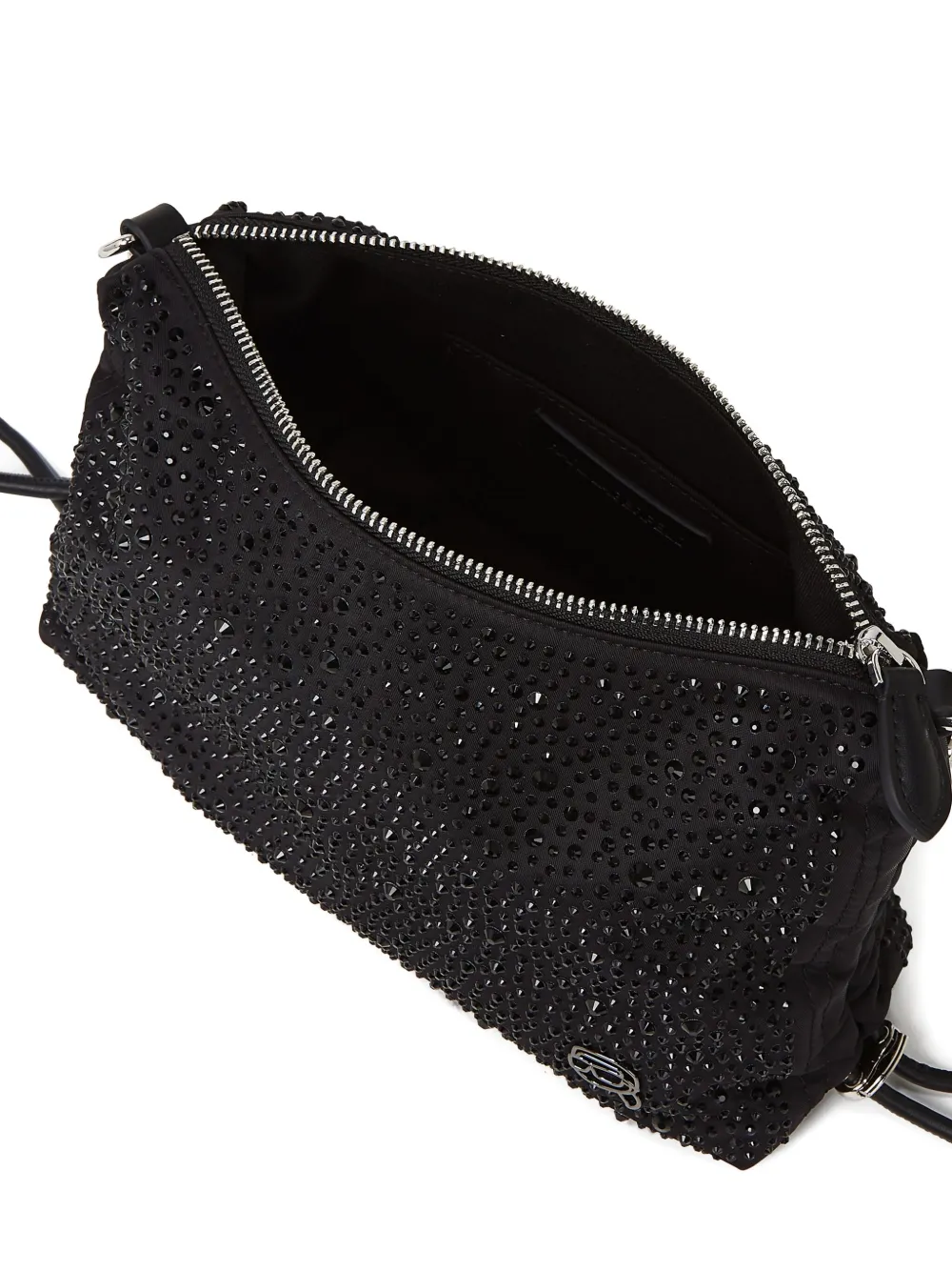 Karl Lagerfeld Ikon kleine schoudertas met kettinghengsel en stras Zwart