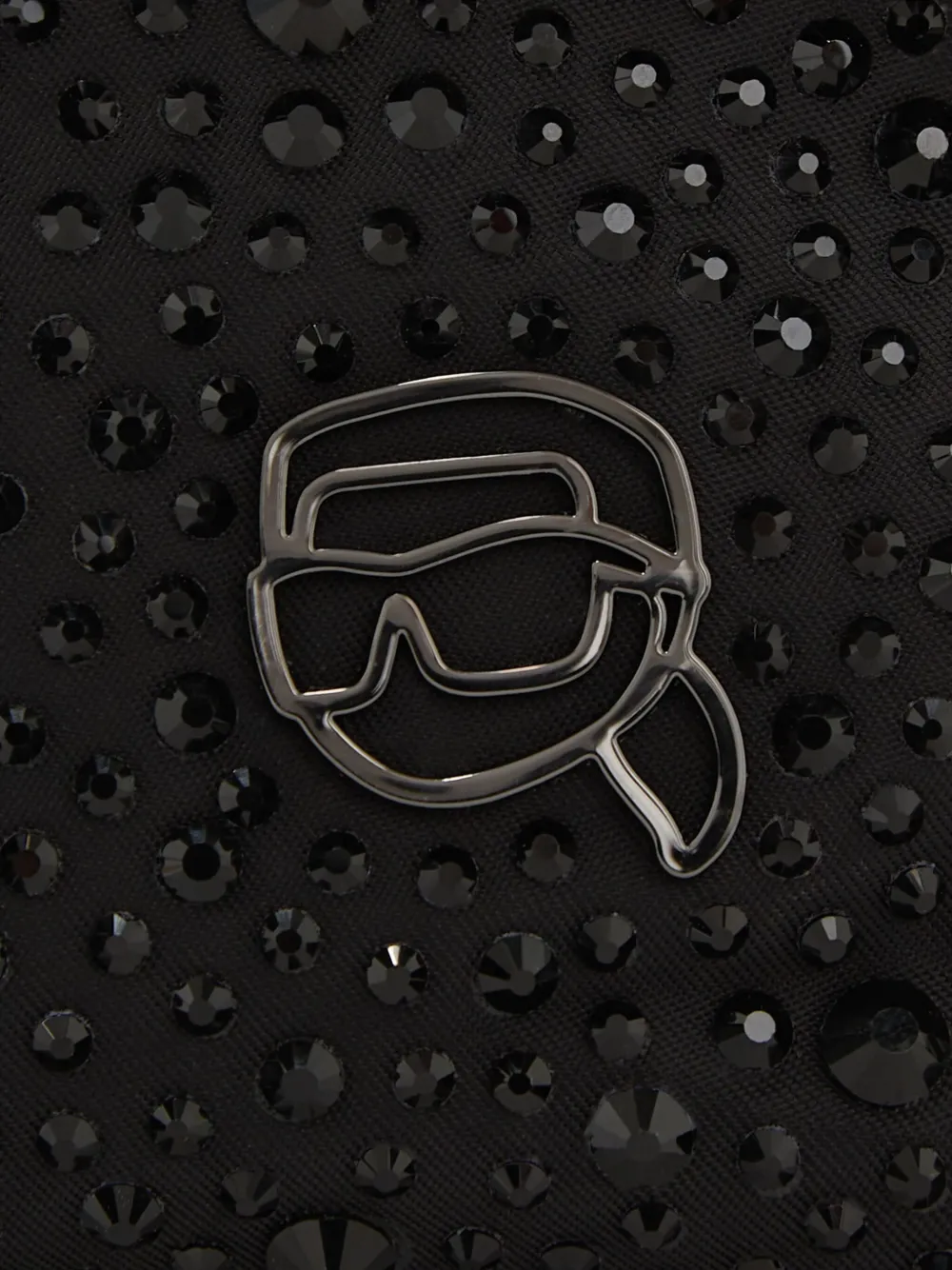 Karl Lagerfeld Ikon kleine schoudertas met kettinghengsel en stras Zwart